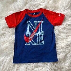 Nike Red and Blue Short Sleeve Tee
